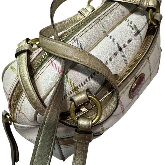 Coach Multicolor Plaid Signature PeytonTattersalll Satchel with Gold - Preowned - Picture 6 of 15